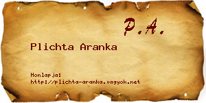 Plichta Aranka névjegykártya