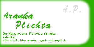 aranka plichta business card